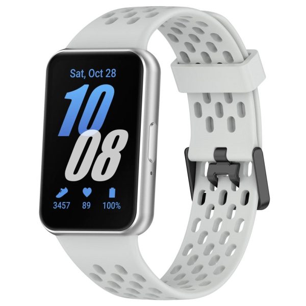 Samsung Galaxy Fit3 Strap Replacement Silicone Breathable Watch Bracelet - Light Grey Online now