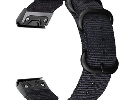 26mm nylon watch strap for Garmin watch - Black Online Sale