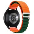 KALEBOL KLB-GSNL-001 Huawei Watch GT 4 41mm   Garmin Venu 3S 18mm Watch Strap Adjustable Nylon Loop Band - Orange+Green Online Hot Sale