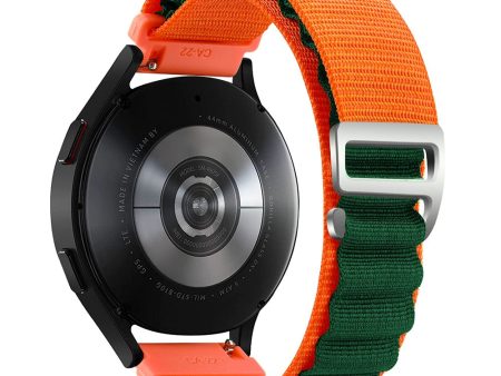 KALEBOL KLB-GSNL-001 Huawei Watch GT 4 41mm   Garmin Venu 3S 18mm Watch Strap Adjustable Nylon Loop Band - Orange+Green Online Hot Sale