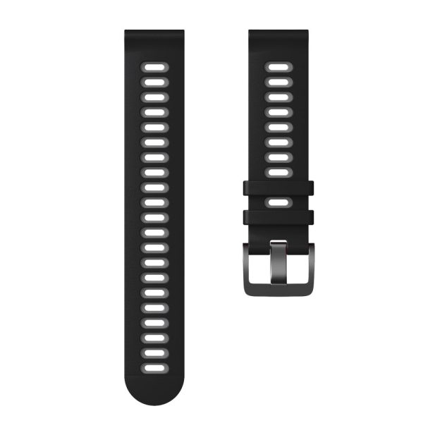 22mm Universal dual color silicone watch strap - Black   Grey For Sale