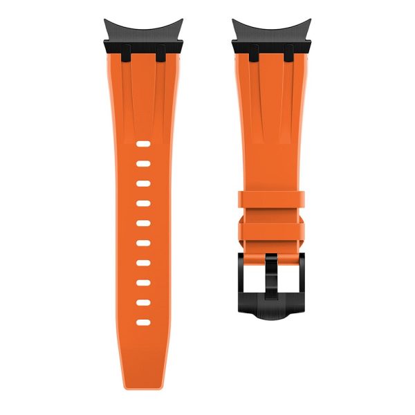 Samsung Galaxy Watch4   Watch 5   Watch6 Watch Strap AP Silicone Band Waterproof - Black Buckle+Orange Discount