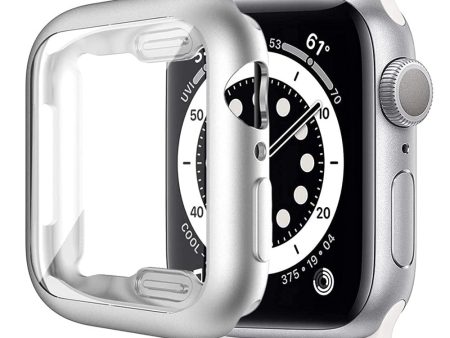 Apple Watch SE (2022)   SE   6   5   4 44mm Soft flexible Case Electroplating Watch Case Cover with Screen Protector - Silver Discount