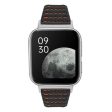 Oppo Watch (46mm) cowhide genuine leather watch strap - Black Hot on Sale