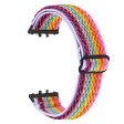 Samsung Galaxy Fit3 SM-R390 Woven Watch Strap Elastic Wrist Band, Black Connector - Rainbow For Cheap