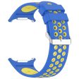 Samsung Galaxy Watch Ultra 47mm Silicone Sport Strap Breathable Dual Color Watch Strap - Blue     Yellow Sale