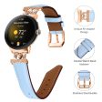 Google Pixel Watch   Pixel Watch 2 Rose Gold Buckle Genuine Cowhide Leather Adjustable Watch Strap with M Shape Rhinestone Decor - Blue For Cheap