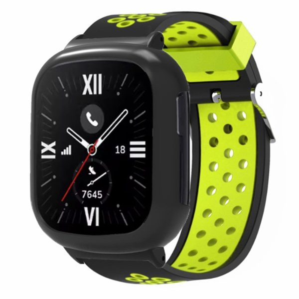 Honor Watch 4 Adjustable Strap Dual Color Flexible Band with Watch Case - Black+Green For Discount