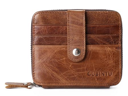 GUBINTU Universal multi-slots retro style genuine leather wallet Online now