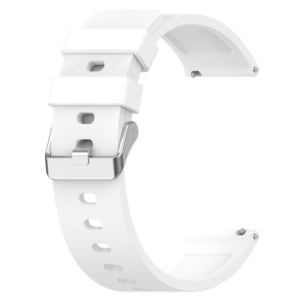 20mm Universal silicone strap with stainless steel buckle - White Fashion