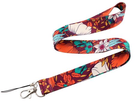 Universal chinese rose pattern lanyard - Chinese rose in Orange Hues Sale