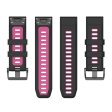 KALEBOL KLB-SSPWGJ-001 For Garmin Fenix 7     7 Pro Watch Band QuickFit 22mm Flexible Silicone Wrist Strap - Black+Rose Red For Cheap