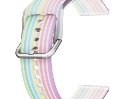 22mm Universal rainbow color silicone watch strap - Transparent Rainbow For Sale