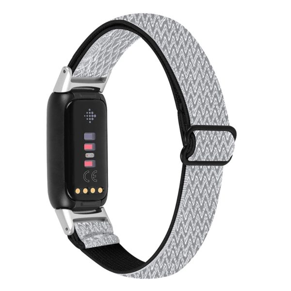 Fitbit Luxe nylon elastic watch strap - Black   White Sale