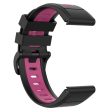 KALEBOL KLB-SSPWGJ-001 For Garmin Fenix 7     7 Pro Watch Band QuickFit 22mm Flexible Silicone Wrist Strap - Black+Rose Red For Cheap