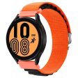 KALEBOL KLB-GSNL-001 Samsung Galaxy Watch6   Watch6 Classic Nylon Watch Band 20mm Wrist Strap - Orange+Black For Sale