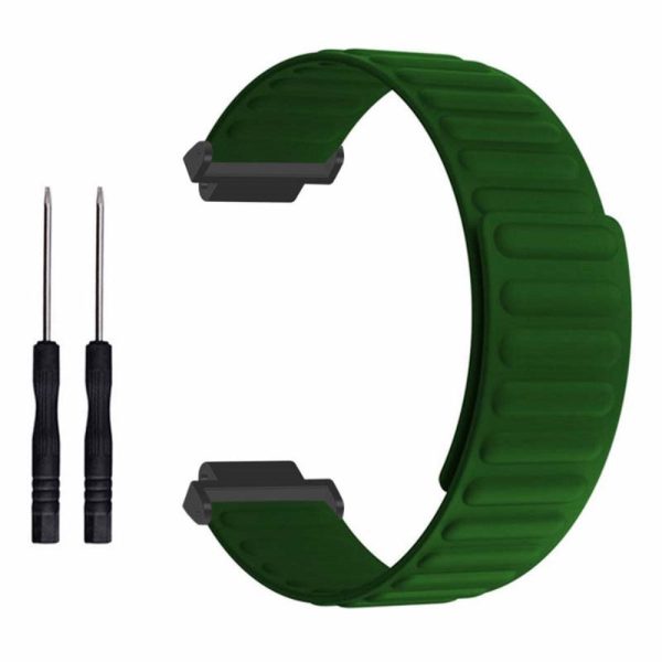 Garmin Forerunner 220   230   235   735XT   620   63 Flexible Strap Magnetic Smartwatch Bands - Army Green For Cheap