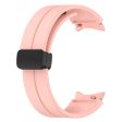 Samsung Galaxy Watch7 40mm Replacement Band Magnetic Folding Black Buckle Silicone Strap - Light Pink Hot on Sale