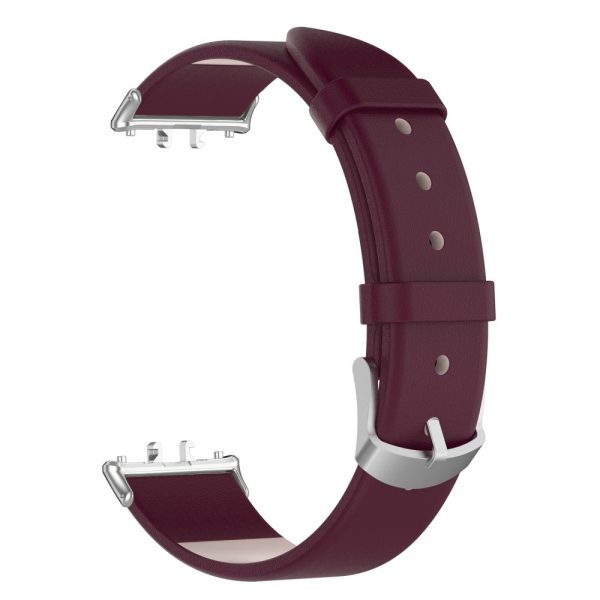 Samsung Galaxy Fit3 SM-R390 Replacement Wrist Band Adjustable Leather Watch Strap - Wine Red Hot on Sale