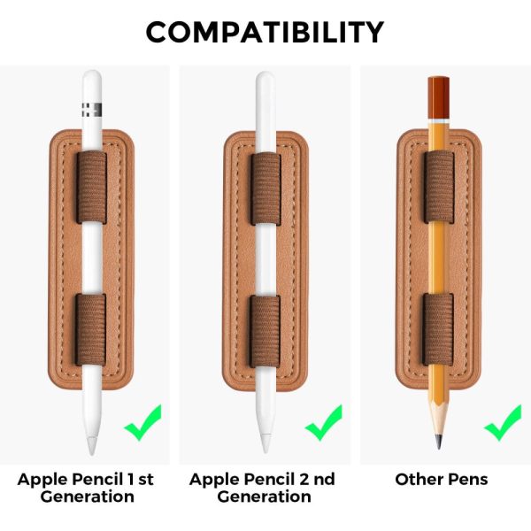 Apple Pencil leather pen sleeve - Brown Online Sale