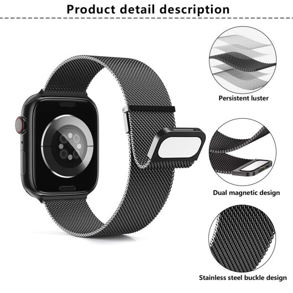 KALEBOL Apple Watch Series 49mm - 45mm - 44mm - 42mm Milanese Magnetic Watch Strap - Grey Online Sale