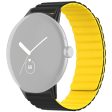 Google Pixel Watch   Pixel Watch 2 Magnetic Watch Band Adjustable Flexible Wrist Strap - Black+Yellow For Discount