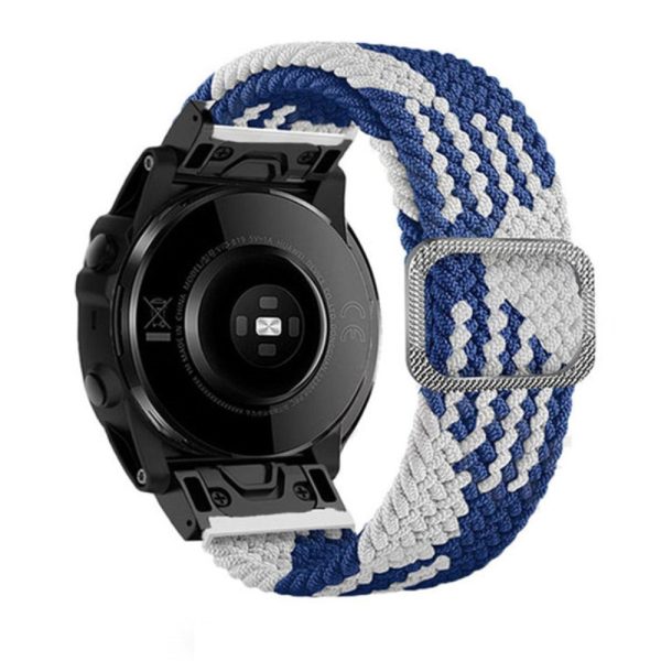 22mm nylon strap for Garmin watch with buckle - Blue   White Cheap