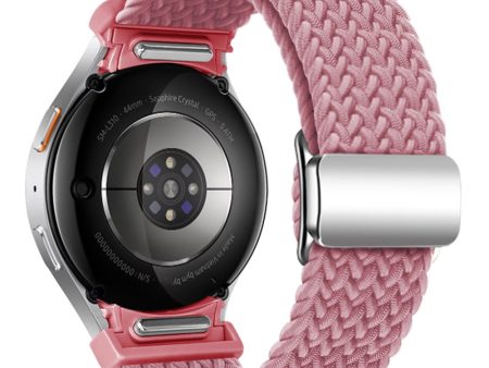 Samsung Galaxy Watch 20mm Braided Watch Band Magnetic Strap - Pink Hot on Sale