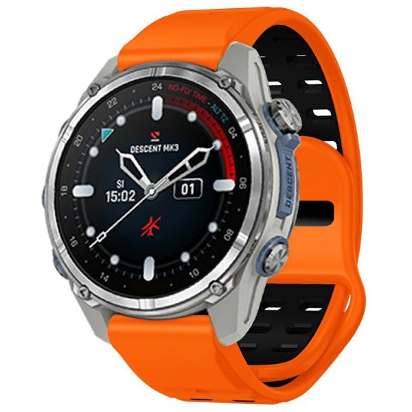 Garmin Fenix 8 51mm   Enduro 3   Enduro 2 Silicone Watchband Quick Release Buckle Dual Color Watch Strap - Orange+Black Discount