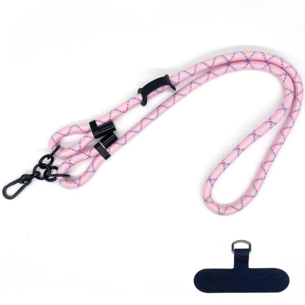 Adjustable Polyester Neck Shoulder Lanyard Phone Strap - Pink Hot on Sale