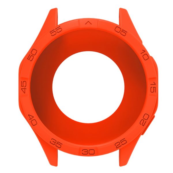 Huawei Watch GT 4 46mm Protective Case Silicone Cover with Dial Plate - Orange For Discount