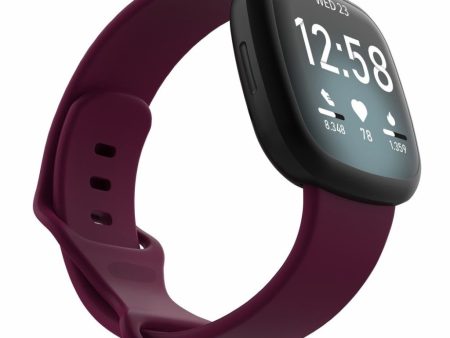 Fitbit Versa 3   Sense silicone watch band - Wine Red Size: L Online now