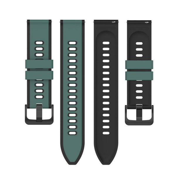 22mm Universal dual color silicone watch strap - Olive Green   Black Online