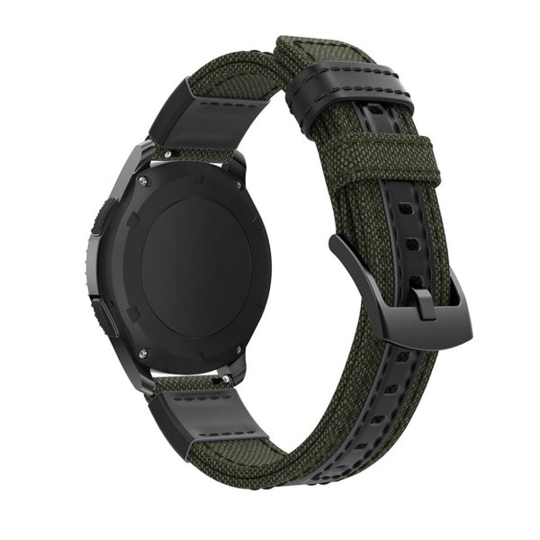 Samsung Galaxy Gear S3   S3 Frontier   Galaxy Watch 46mm genuine leather watch band - Army Green Cheap