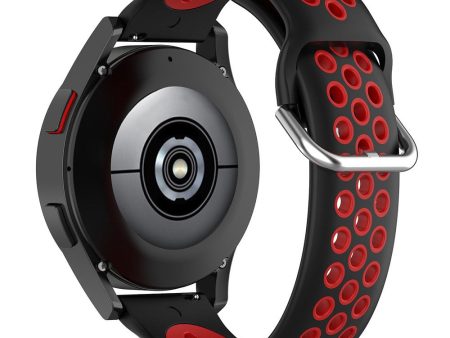 KALEBOL KLB-SSGJ-001 Samsung Galaxy Watch3 45mm Silicone Band 22mm Watch Strap - Black+Red Fashion