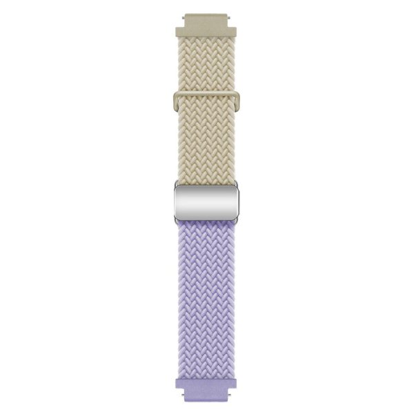 Huawei Watch GT 4 41mm Universal 18mm Watch Strap Woven Wrist Band with Silver Magnetic Buckle - Starlight+Light Purple Sale