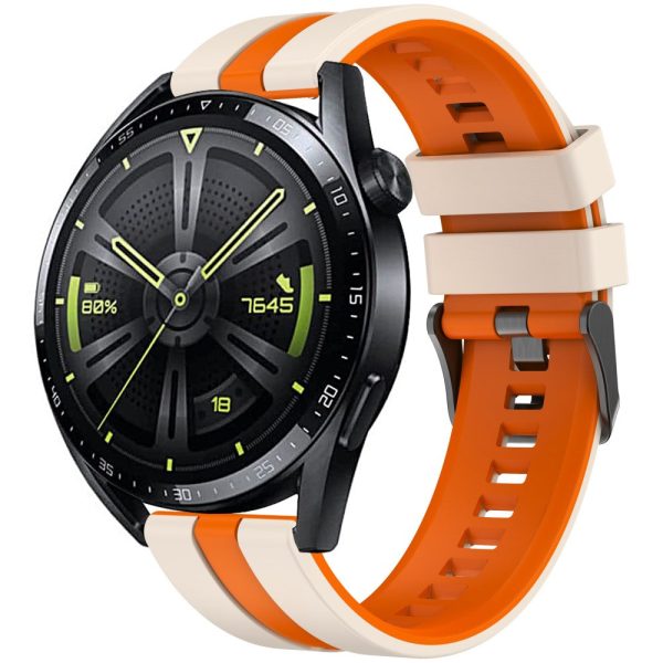 Huawei Watch 4   4 Pro   GT 4 46mm Replacement Strap 22mm Universal Silicone Watch Band - Starlight+Orange Fashion