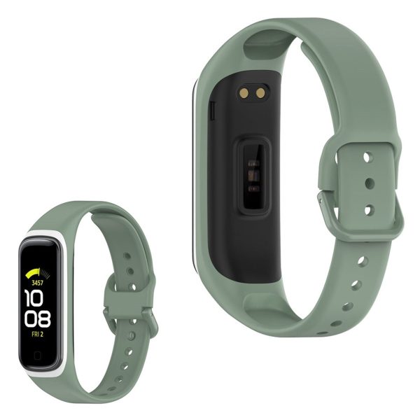 Samsung Galaxy Fit 2 bi-color silicone watch band - Green   White on Sale