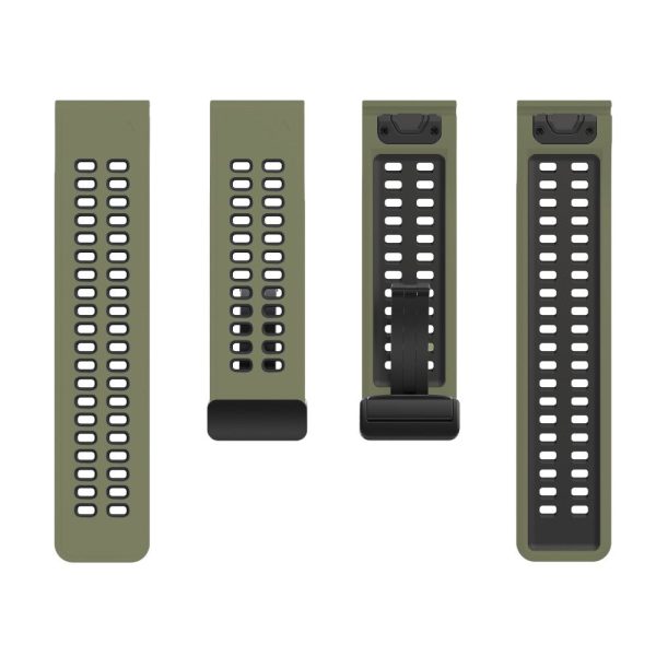 Garmin Fenix 7 Pro   Fenix 7 Replacement Band 22mm Silicone Strap with Magnetic Buckle - Army Green+Black Discount