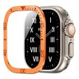 Apple Watch Ultra 49mm   Ultra 2 49mm Watch Case Aluminum Alloy Cover with Tempered Glass Protector - Orange Sale