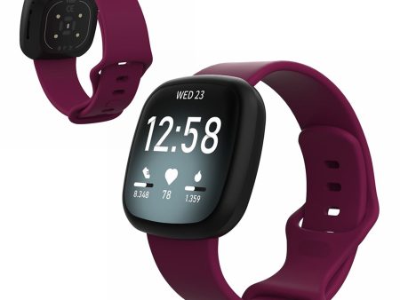 Fitbit Versa 3   Sense silicone watch band - Wine Red Size: S For Cheap