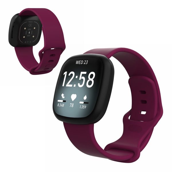 Fitbit Versa 3   Sense silicone watch band - Wine Red Size: S For Cheap