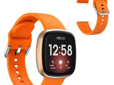 Fitbit Versa 3 simple silicone watch band - Orange For Sale