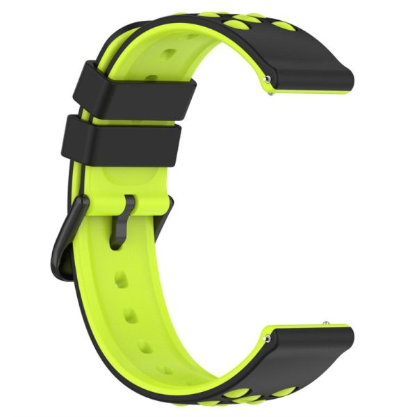 22mm Universal silicone watch strap - Black   Green Online Hot Sale