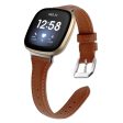 Fitbit Versa 3 T-Shape genuine leather watch band - Brown Fashion