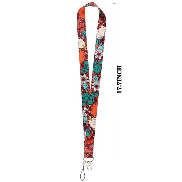 Universal chinese rose pattern lanyard - Chinese rose in Orange Hues Sale