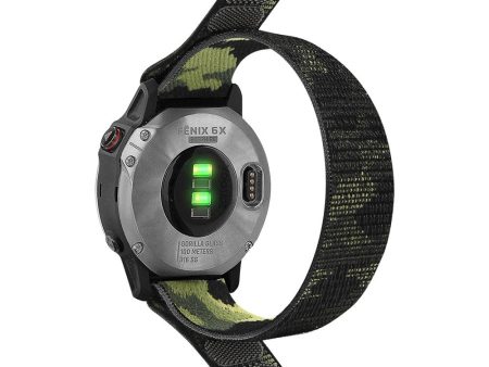 Nylon watch strap for Garmin and Coros watch - Camouflage Green on Sale