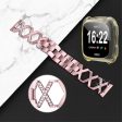 Fitbit Versa 2   Lite rhinestone décor stainless steel watch strap with clear yellow cover - Rose Pink Cheap