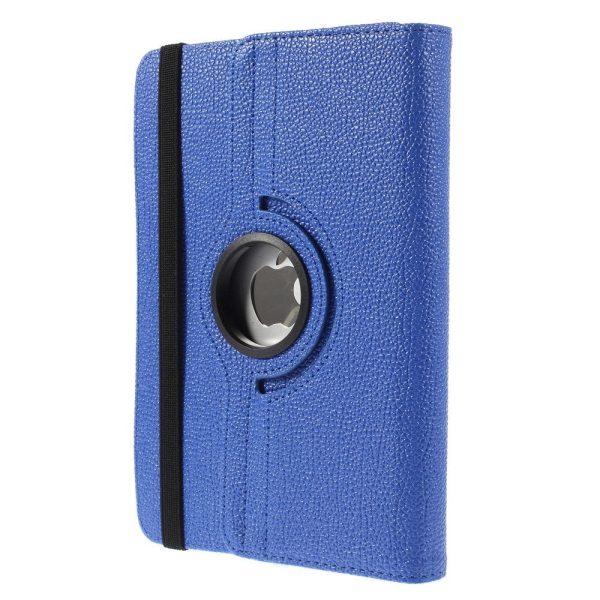 Anti-Drop 360-Degree Swiveling Stand Litchi Texture Universal Leather Protective Case for 9-10 inch Tablet - Dark Blue Cheap