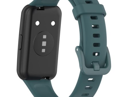 Huawei Band 7 silicone watch strap - Dark Green on Sale